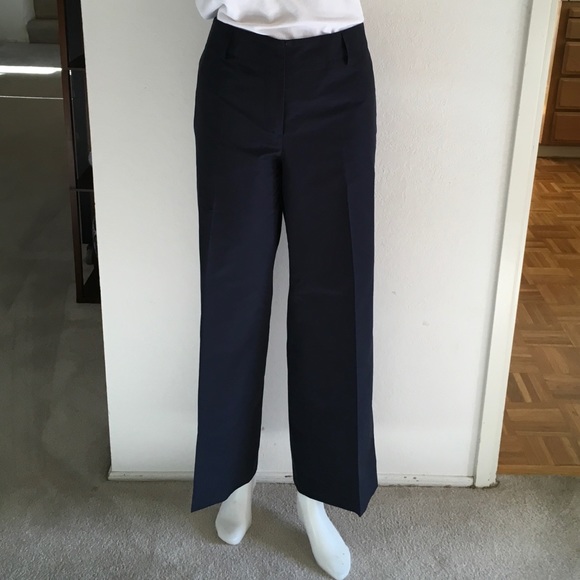 Brunello Cucinelli Pants - BRUNELLO CUCINELLI Navy Cotton Wide Leg Pants Sz12